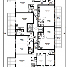 Siviriez centre village Immeuble 19 appartements