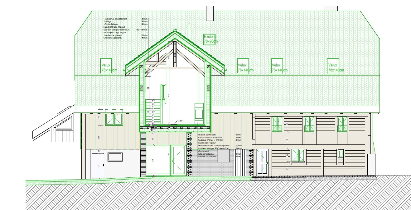 Projet à vendre de 3 appartements sur plan à Lussy. Pour investisseurs